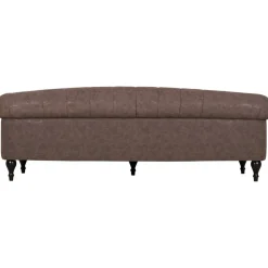 Chesterfieldsoffa 3-sits brun vintage 225 cm bred + Möbeltassar