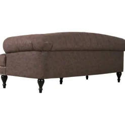 Chesterfieldsoffa 3-sits brun vintage 225 cm bred