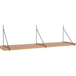 Chiba vägghylla 120 cm - Natur/Svart