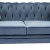 Churchill 3-sits chesterfieldsoffa - Blå sammet