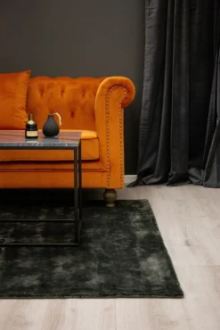 Churchill 3-sits chesterfieldsoffa - Orange sammet