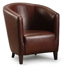 Clubfåtölj Tubo i läder