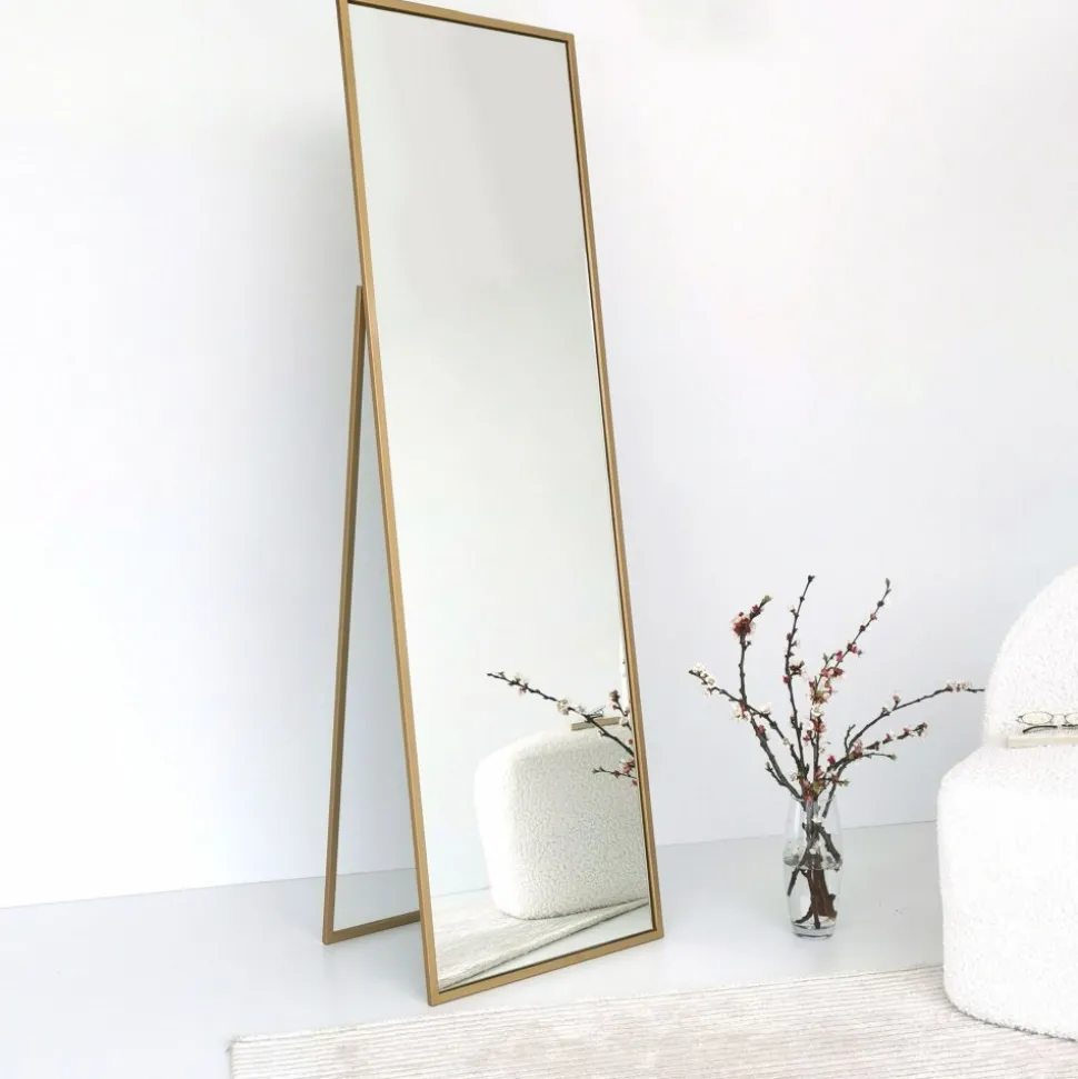 Cool golvspegel 170 cm - Guldram + Karta med möbeltassar på köpet!