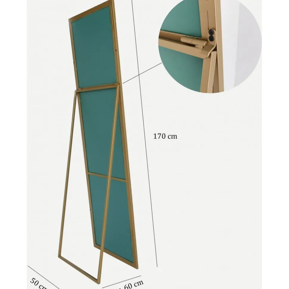 Cool golvspegel 170 cm - Guldram + Karta med möbeltassar på köpet!