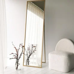 Cool golvspegel 170 cm - Guldram + Glas och Kristallrengöring