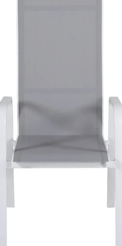 Copacabana karmstol - Grå/Vit + Textilskydd för utemöbler