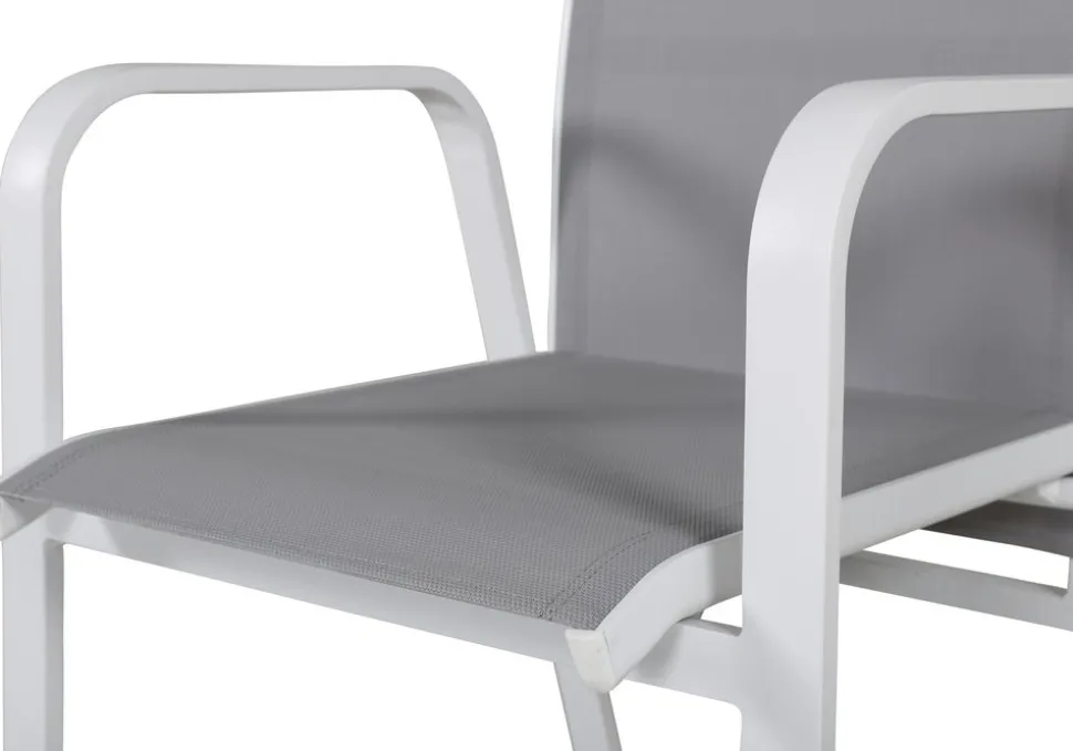 Copacabana karmstol - Grå/Vit + Textilskydd för utemöbler