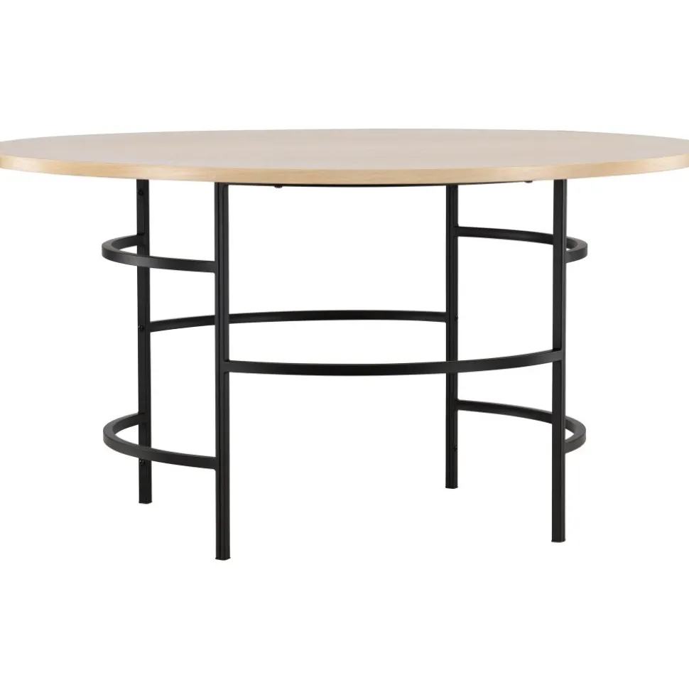 Copenhagen matbord Ø140 cm - Whitewash/svart