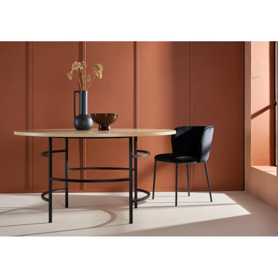 Copenhagen matbord Ø140 cm - Whitewash/svart