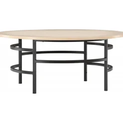 Copenhagen soffbord Ø100 cm - Whitewash/svart