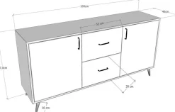 Cordoba skänk - Valnöt/antracit
