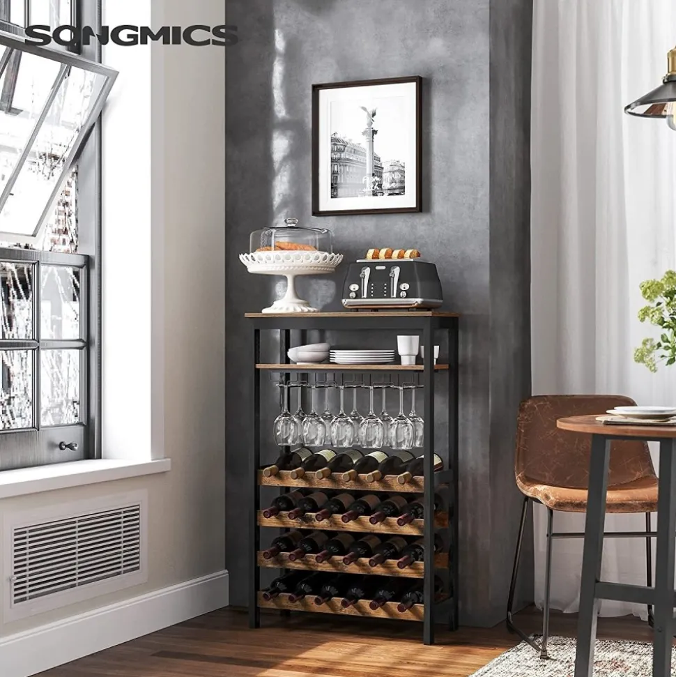 Corriente vinställ - Brun/svart + Möbeltassar