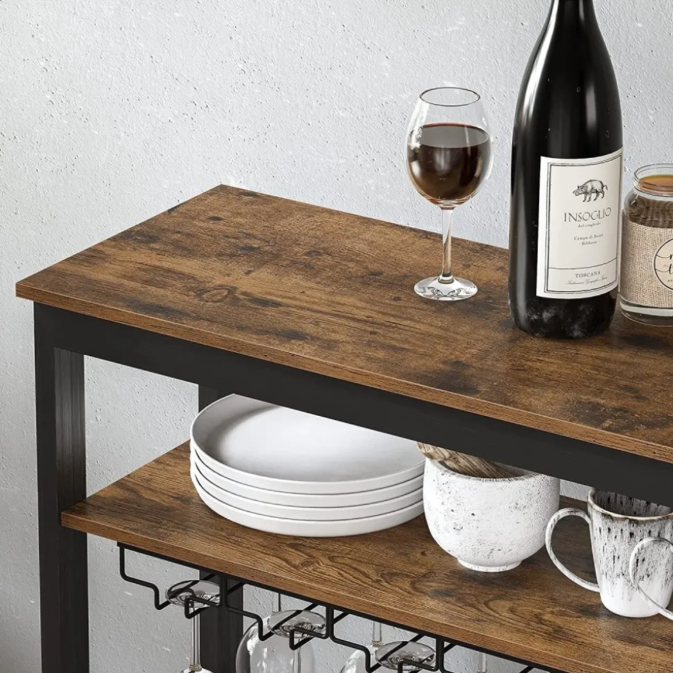 Corriente vinställ - Brun/svart + Möbeltassar