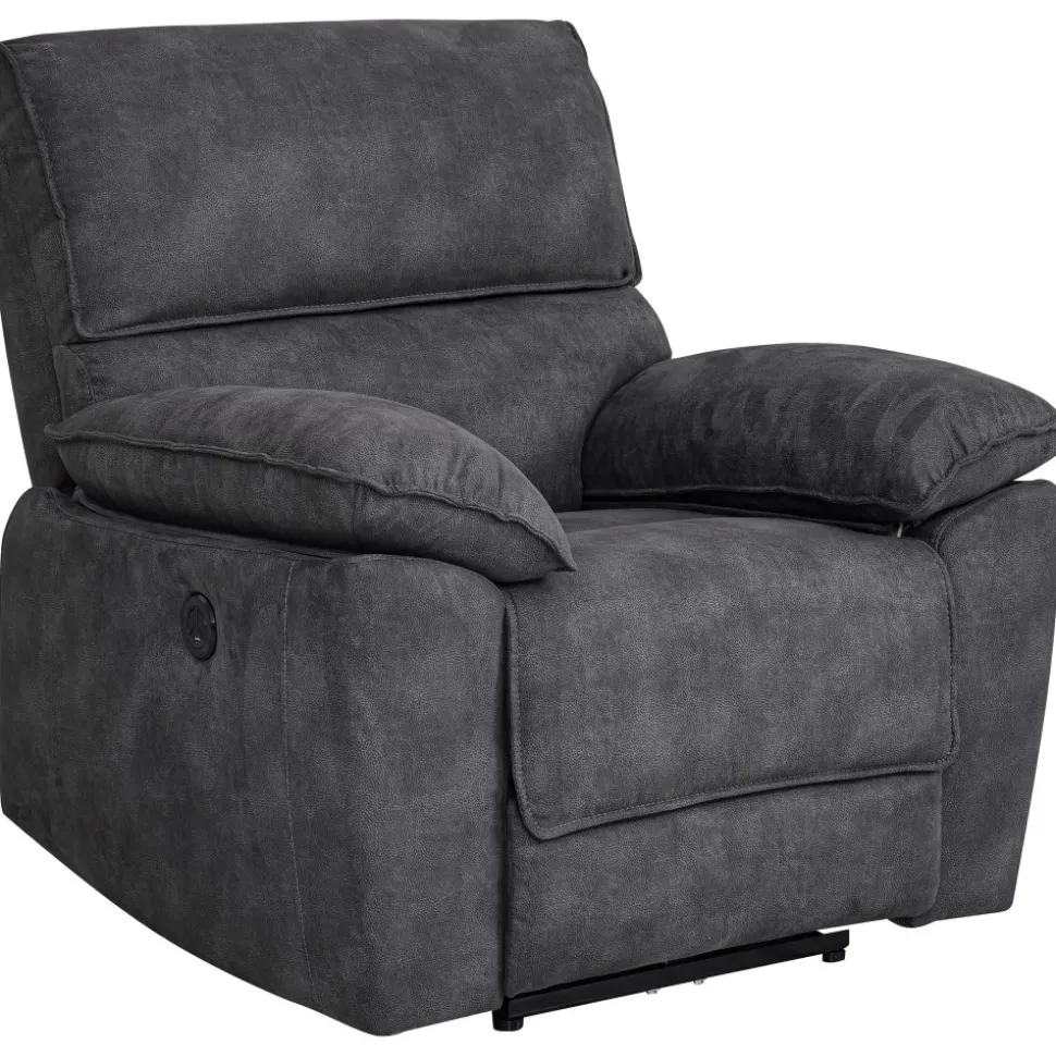 Coventry el reclinerfåtölj grå microfiber