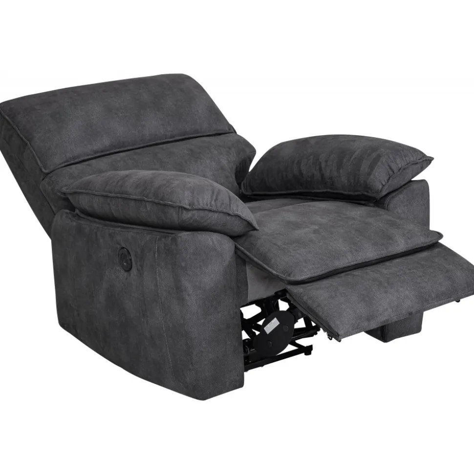 Coventry el reclinerfåtölj grå microfiber