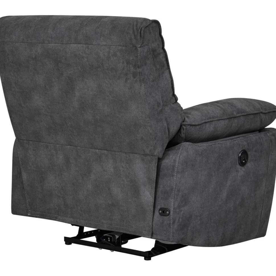 Coventry el reclinerfåtölj grå microfiber