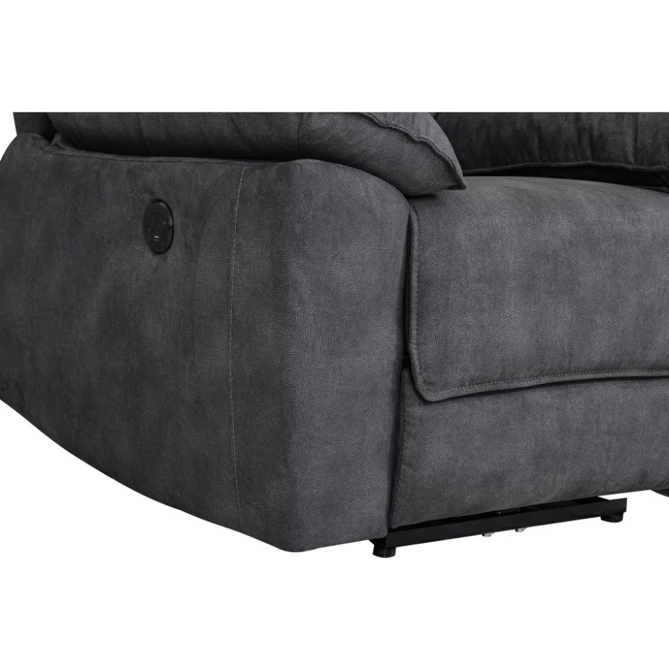 Coventry el reclinerfåtölj grå microfiber