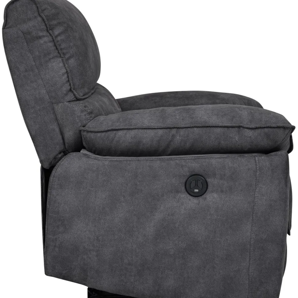 Coventry el reclinerfåtölj grå microfiber + Möbeltassar