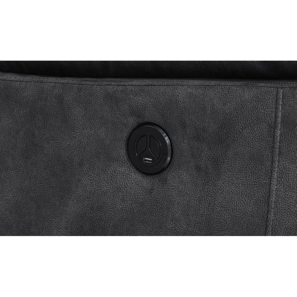 Coventry el reclinerfåtölj grå microfiber + Möbeltassar