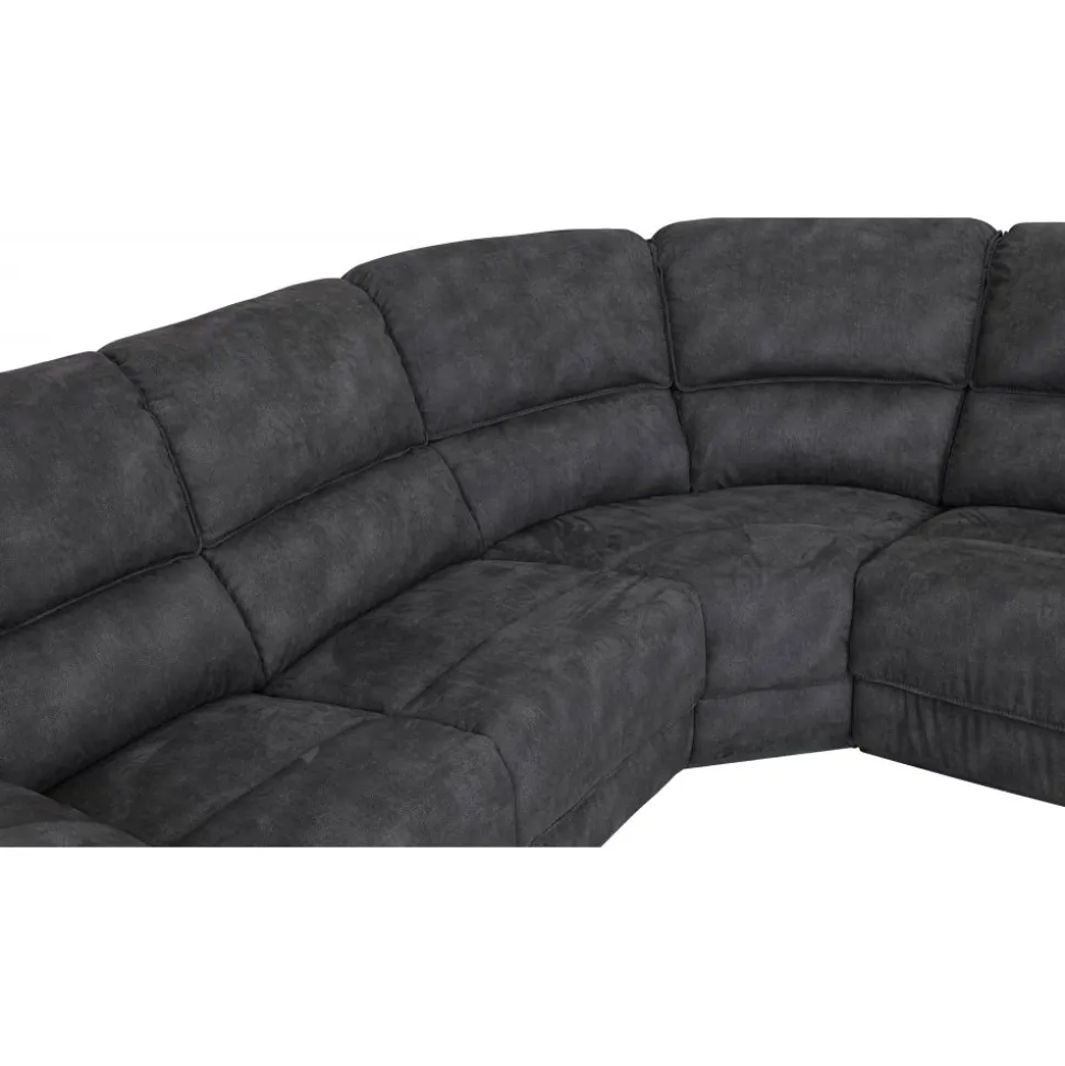 Coventry el-reclinerhörnsoffa grå microfiber