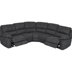 Coventry el-reclinerhörnsoffa grå microfiber + Textilrengöring för möbler