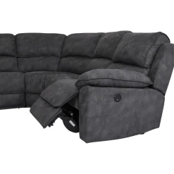 Coventry el-reclinerhörnsoffa grå microfiber + Textilrengöring för möbler