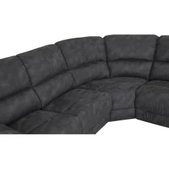 Coventry el-reclinerhörnsoffa grå microfiber + Textilrengöring för möbler