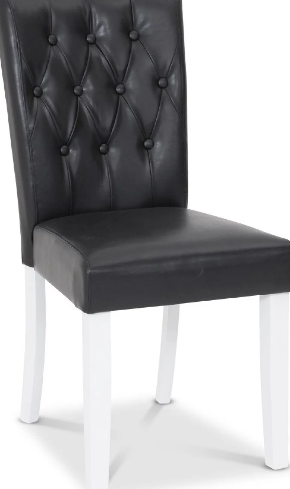 Crocket matstol i svart PU med vita ben