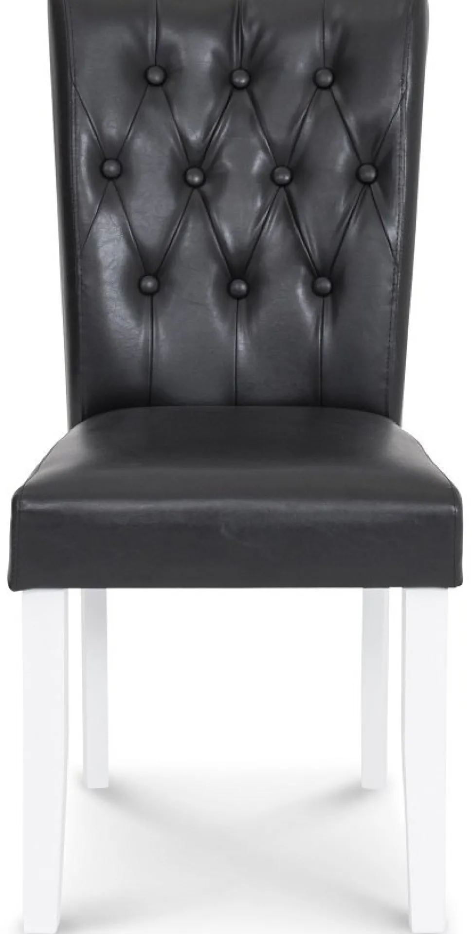 Crocket matstol i svart PU med vita ben