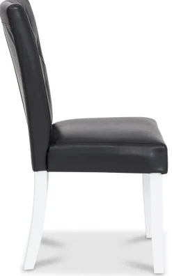 Crocket matstol i svart PU med vita ben + Fläckborttagare för möbler