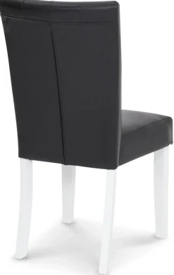 Crocket matstol i svart PU med vita ben + Fläckborttagare för möbler