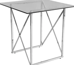 Cross Lampbord 55 x 55 cm - Krom