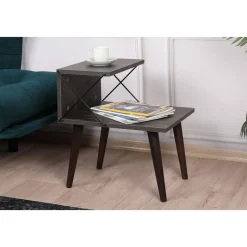 Cross sängbord - Mörkbrun