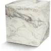 Cubo sidobord 45 x 45 cm - Vit marmor