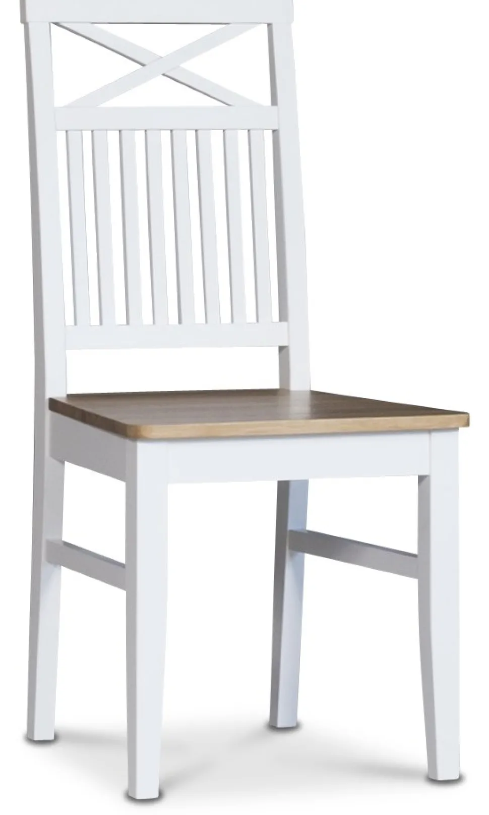 Dalarös matgrupp 180 cm bord vit/ek med 6 st stolar kryss i ryggen + 4.00 x Möbeltassar