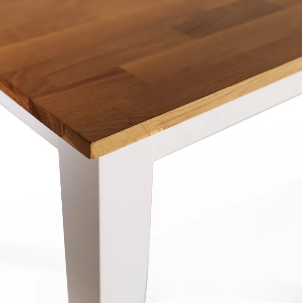 Dalarös matgrupp 180 cm bord vit/ek med 6 st stolar kryss i ryggen + 4.00 x Möbeltassar