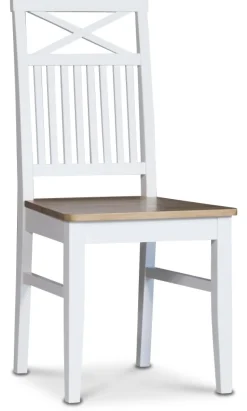 Dalarös matgrupp 180 cm bord vit/ek med 6 st stolar kryss i ryggen
