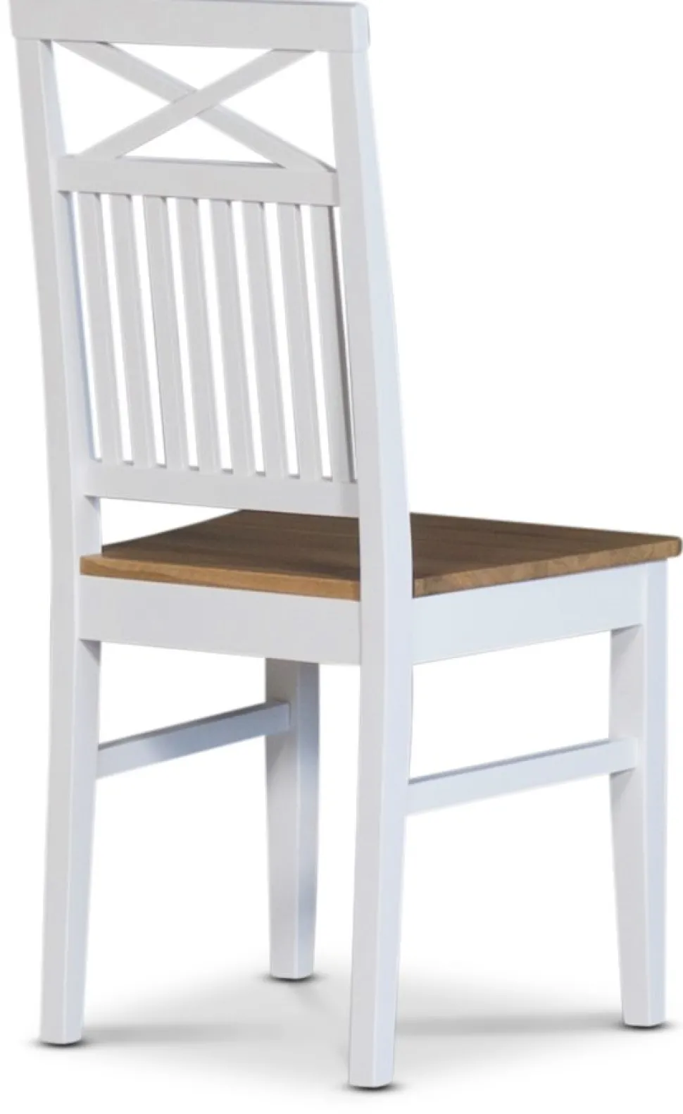 Dalarös matstol med eksits och kryss i rygg - Vit / Oljad ek