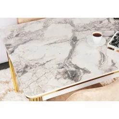 Dalmar matbord 147-182 cm - Guld/vit