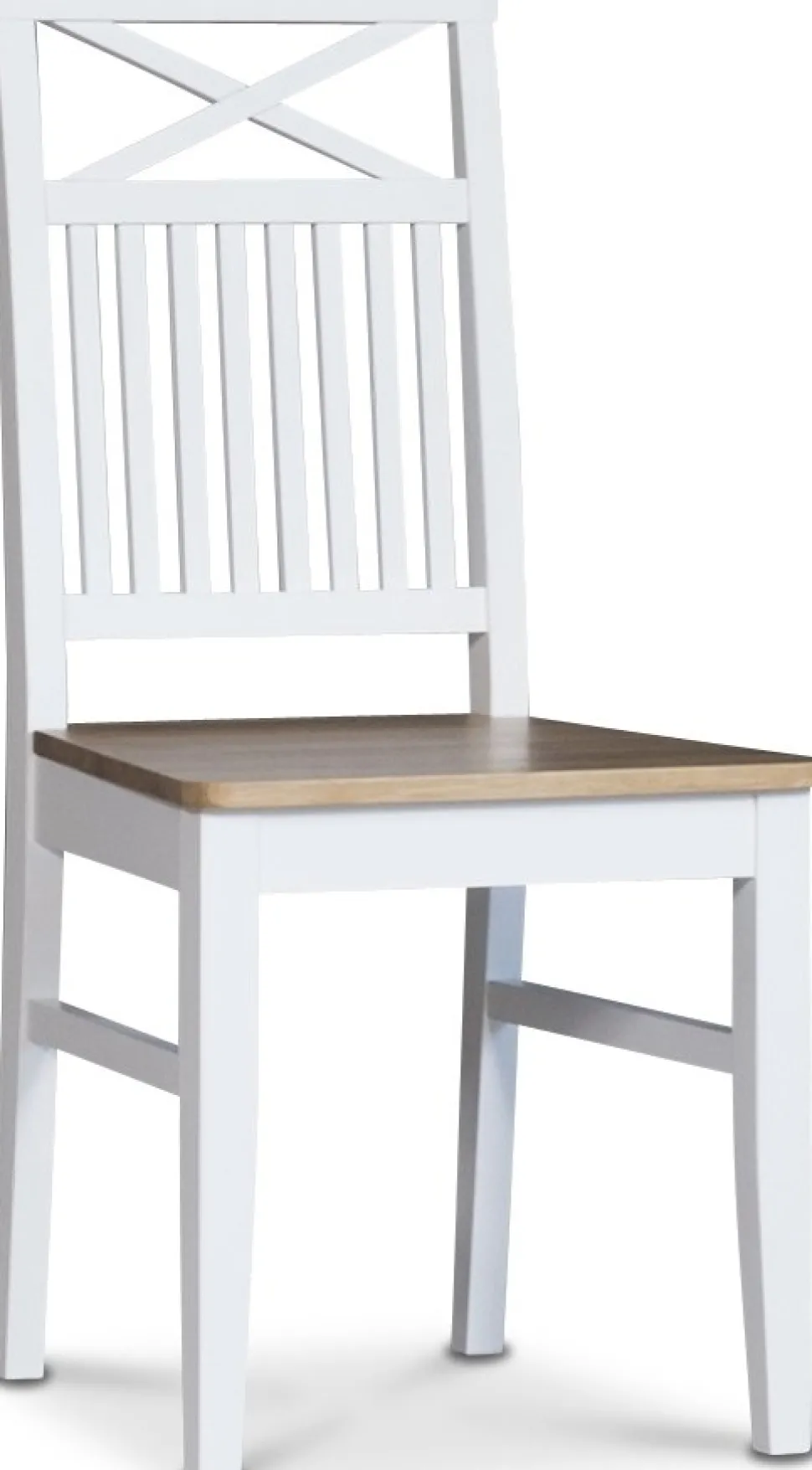 Dalön matstol med eksits och kryssrygg  Vit / Oljad ek