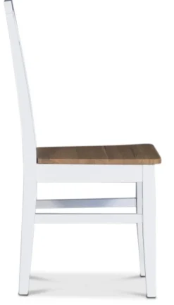 Dalön matstol med eksits och kryssrygg  Vit / Oljad ek