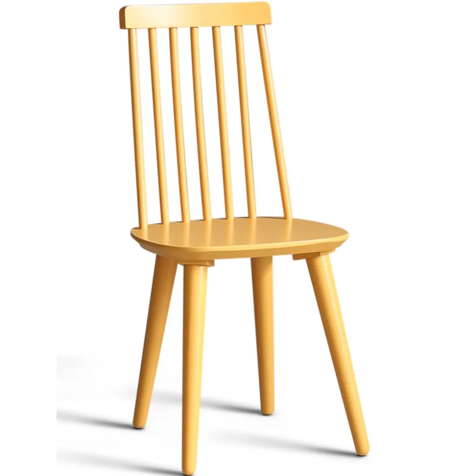 Dalsland matgrupp: Matbord i Ek / Vit med 6 st gula Pinnstolar + 6.00 x Stolsdyna