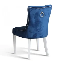 Dalsland matgrupp: Runt bord i Ek / Vit med 4 st Blåa Tuva stolar + 3.00 x Möbeltassar