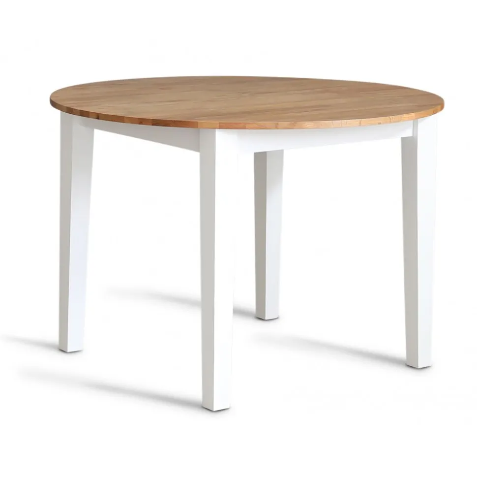 Dalsland matgrupp: Runt bord i Ek / Vit med 4 st Blåa Tuva stolar