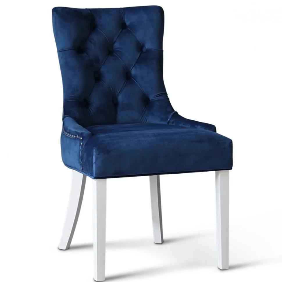 Dalsland matgrupp: Runt bord i Ek / Vit med 4 st Blåa Tuva stolar