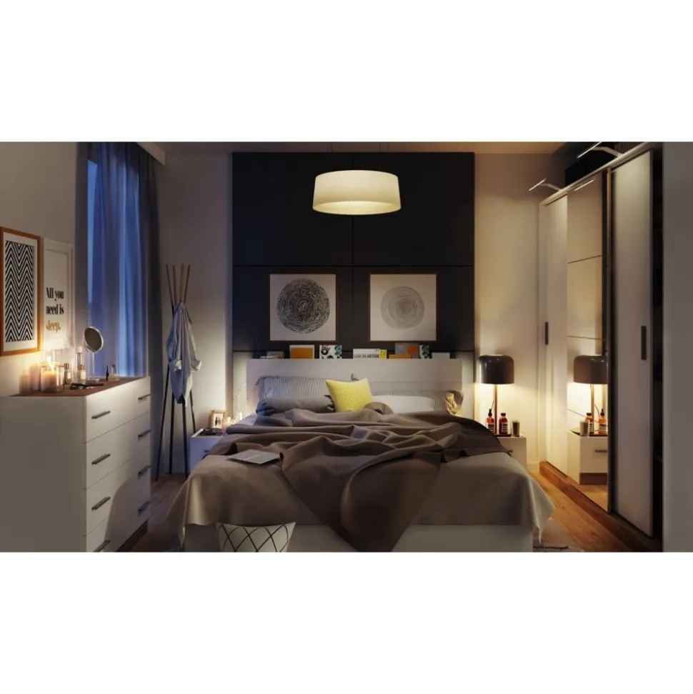 Dentro säng med förvaring 160 x 200 cm - Vit/ek + Textilrengöring för möbler