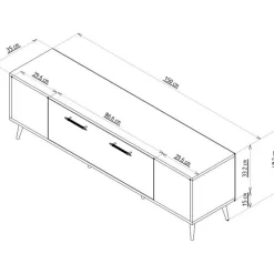 Detas TV-bänk - Antracit/silver