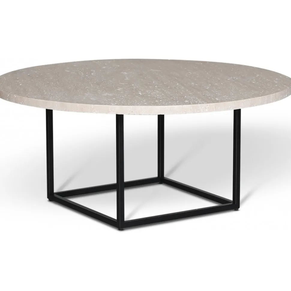 Dexter runt soffbord i travertin Ø105 cm