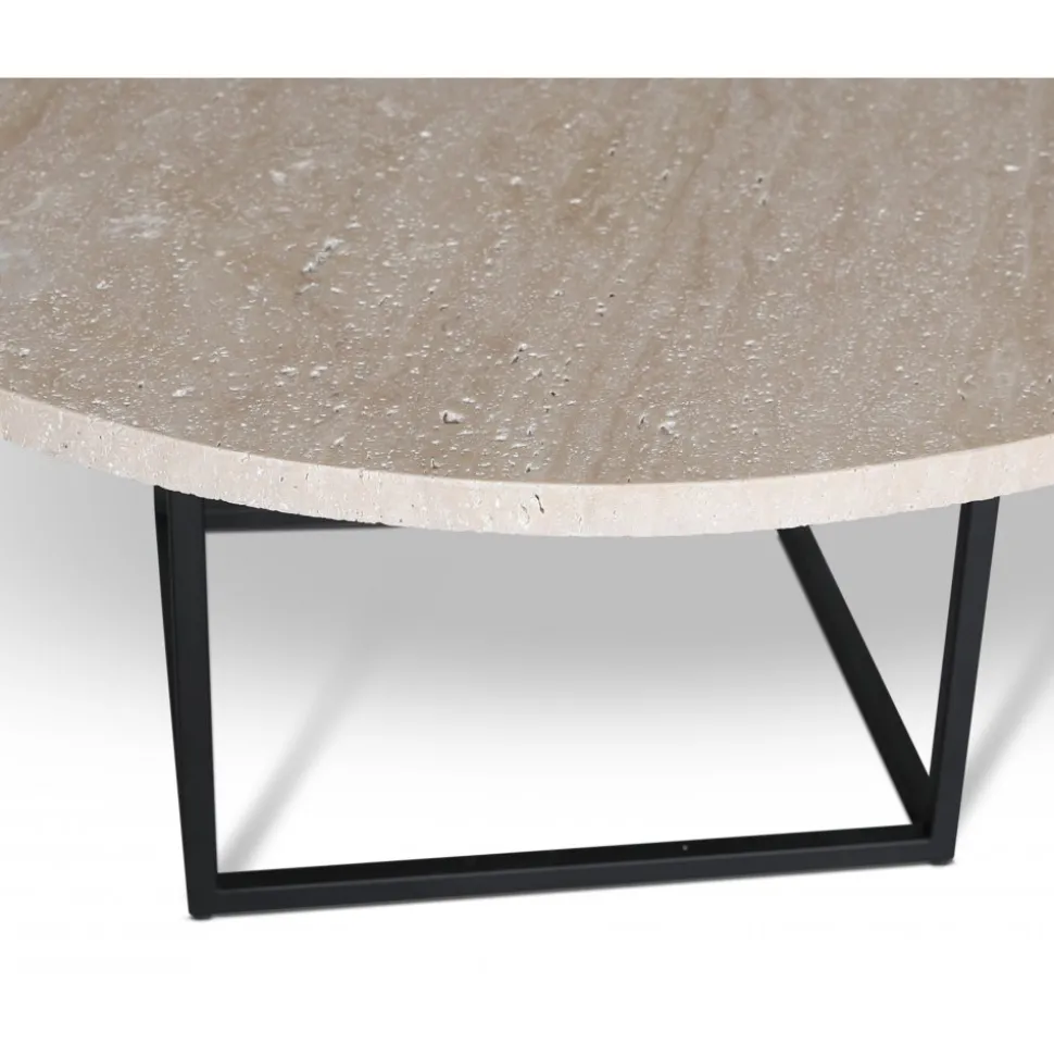 Dexter runt soffbord i travertin Ø105 cm