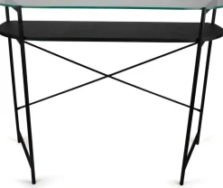 Dinia svart konsolbord med glashylla 100 x 35 cm